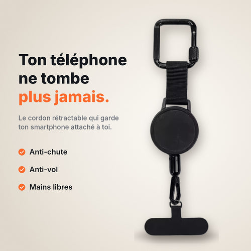 Cordon anti-chute rétractable pour téléphone