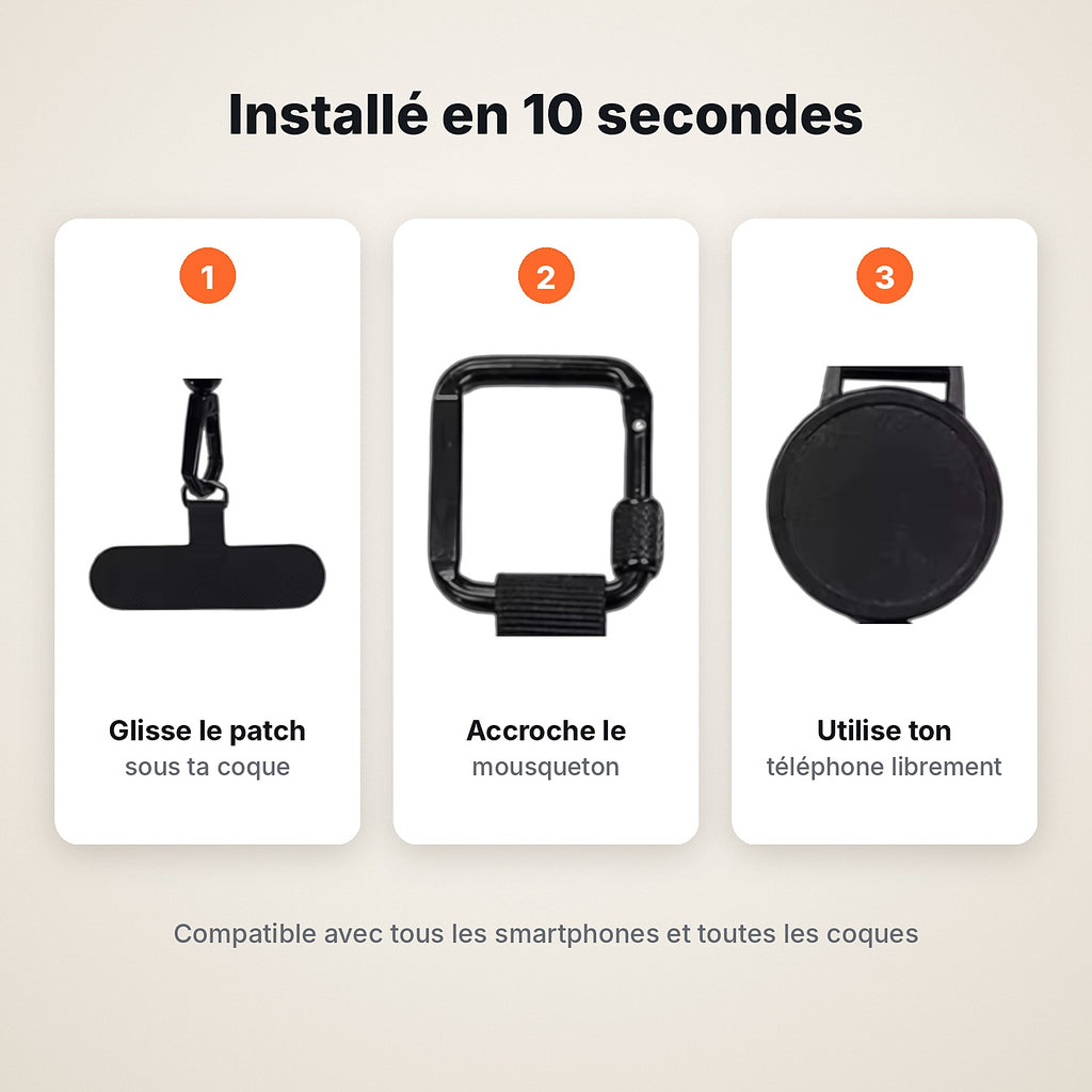 Cordon anti-chute rétractable pour téléphone
