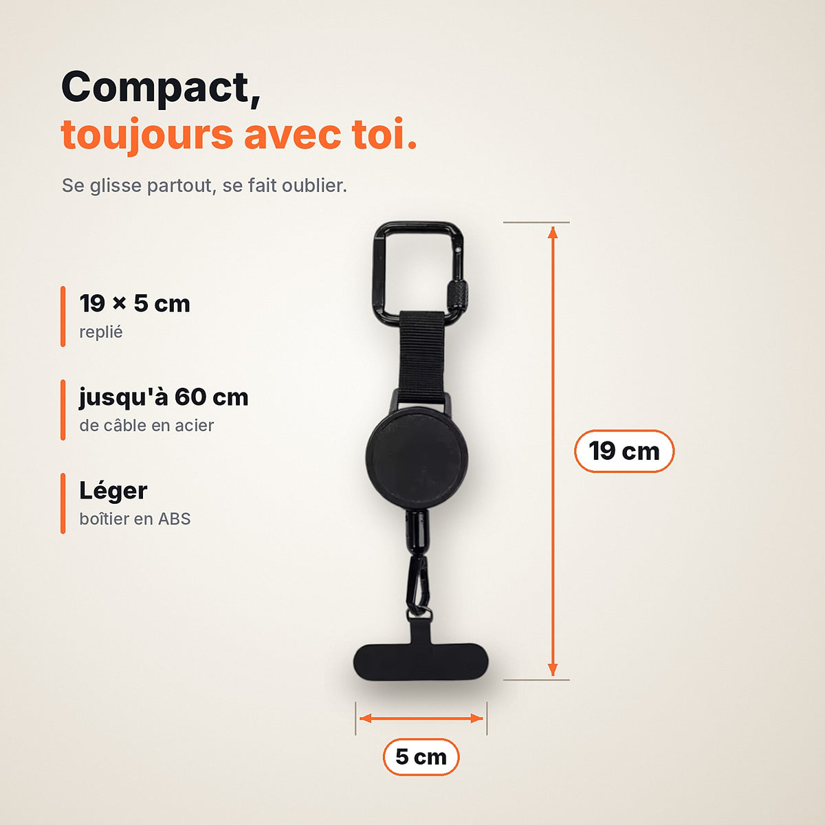 Cordon anti-chute rétractable pour téléphone